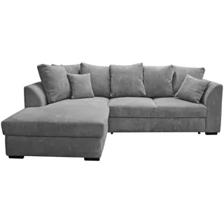 Cantus Ecksofa, Hellgrau, Kunststoff, 3-Sitzer, Füllung: Schaumstoff, Ottomane links, L-Form, 259x174 cm, Stoffauswahl, seitenverkehrt erhältlich, Hocker Rücken echt, Wohnzimmer, Sofas & Couches, Wohnlandschaften, Ecksofas
