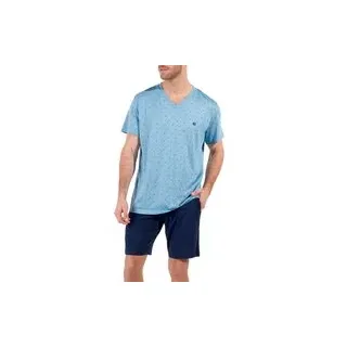 HOM Herren Pyjama blau Modal Gemustert, blau, Herbst/Winter 2025/2026