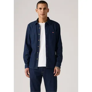 Jeanshemd LEVI'S "LS BATTERY HM SHIRT SLIM", Herren, Gr. S, N-Gr, mookie schwarz wash, Denim/Jeans, Obermaterial: 80% Baumwolle, 19% Polyester, 1% Elasthan, slim fit, Hemden Jeanshemd, aus pflegeleichtem Baumwollmix