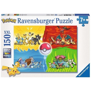POKÉMON Puzzle »Puzzle XXL 150 Teile Pokemon Ravensburger Wasser, Blitz, Feuer, Pflanze«, 150 Puzzleteile