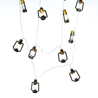 MARELIDA LED Lichterkette Mini Laternen 1,8 m Schwarz