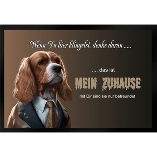 Fußmatte Schmutzfangmatte Hund mein Zuhause F1440, Ladreas, 75x50 braun 75x50 - 50 cm x 75 cm