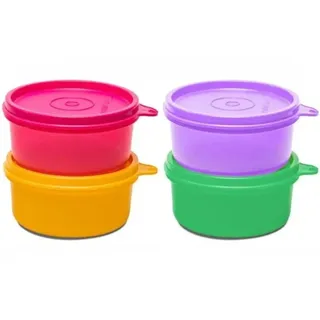 Tupperware Tropische Kunststoffschalen, auslaufsicher, mehrfarbig, 210 ml, 4 Stück