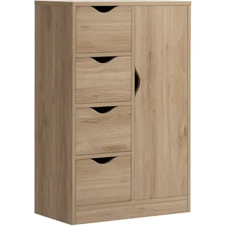 Homcom Sideboard 1 Schrank und 4 Schubladen Braun