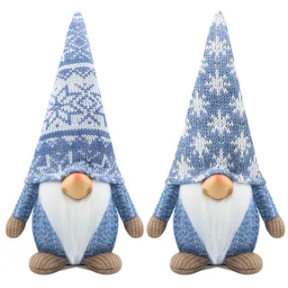 Gehydy Weihnachtswichtel Figuren 2er Set Weihnachtsdeko Wichtel Weihnachten Deko Wichtel Zubehör Dekoration Christmas für Home Küche - Blau
