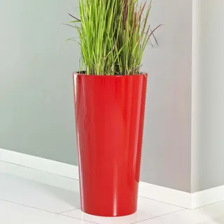 XXL Blumentopf mit Pflanzeinsatz 40 x 73 cm hoch Farbe Rot Übertopf Vase Topf