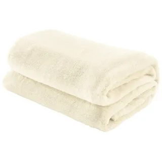 Wohndecke Wohndecke "Salerno", Erwin Müller, Teddy-Fleece Uni weiß 130 cm x 170 cm