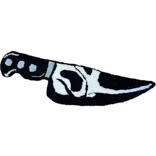 Fellteppich Mit Totenkopf- Und Messermuster (2-teilig), Gruseliger Horrorteppich, Bettvorleger, Bodenteppich, Plüschteppich, Sofadecke, Schlafzimmerteppich, Fußmatte (76,2 Cm)