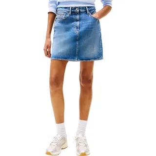 Tommy Jeans Damen Mom Skirt Bi0134 Dw0dw20136 Gerader Rock, Denim (Denim Medium), 27W EU