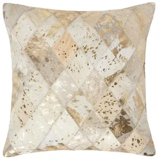 Homescapes Fellkissen Gold-gesprenkelt 45 x 45 cm Beige