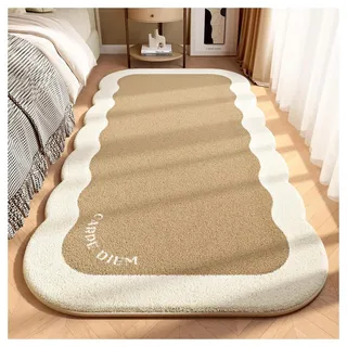 Ergocar Schlafzimmer Teppich,Künstlicher Kaschmir Flauschiger Nachttisch Plüsch rutschfeste Florale Wohndekoration Passend Für Bad, Küche, Schlafzimmer, Wohndekoration