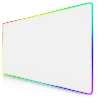 Titanwolf Gaming Mauspad XXXL 1200 x 600 mm RGB Mousepad, weiß, 7 LED Farben + 4 Effektmodi, Präzision & Geschwindigkeit, abwaschbar weiß