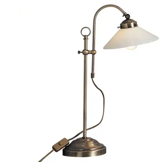 GLOBO LIGHTING LED Nachttischlampe, Dimmfunktion, LED wechselbar, Warmweiß, große Leselampe im Landhausstil, Höhe einstellbar von 45- max. 55cm goldfarben