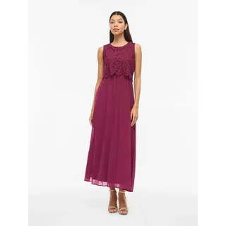 VILA Maxikleid Spitzenkleid Rot 34