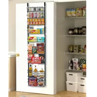 Vorratsschrank Speisekammer-organizer Aufbewahrung Über Der Tür, 9-stufige Gewürzregale Zum Aufhängen Aus Stahl, Verstellbare Lagerregale Für Die Wand, Für Zuhause Küche Badezimmer, Schwarz