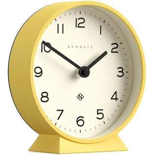 NEWGATE® M Mantel Echo kaminuhr | Moderner runder Design | Gelb | Leicht ablesbare Zahlen | Zeitgenössischer Stil für Schreibtisch, Tisch, Regal oder Nachttisch
