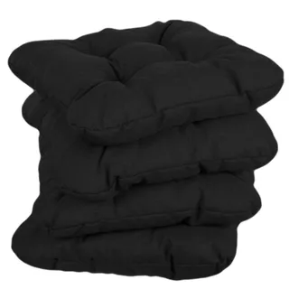 Gutekissen® Stuhlkissen gesteppt Polsterauflage Auflage für Stühle/Bänke für Haus und Garten Sitzauflage Gartenkissen Sitzkissen viele Farben PI1 (60x60, Schwarz, 1)