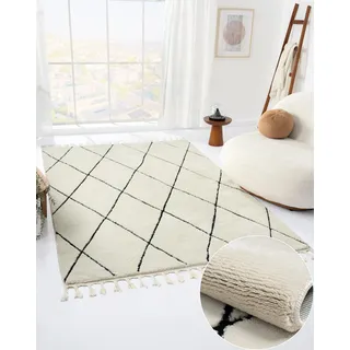 MY-RUG Kurzflor Teppich eckig 160 x 230 cm | pflegeleicht, Oeko-TEX Zertifiziert | für Wohnzimmer, Schlafzimmer & Kinderzimmer | geeignet für Fußbodenheizung | flusenarm, weich | Freya beige