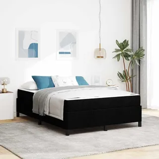 vidaXL Boxspringbett Schwarz 140 x 200 cm Stoff