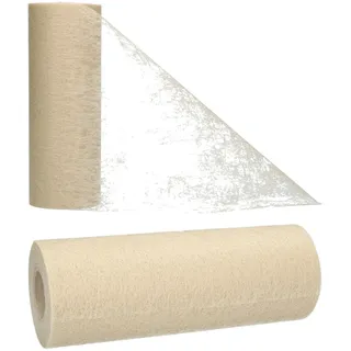 AmaCasa Vlies Tischband Tischläufer für Hochzeiten, Kommunionen, Taufen und Allen Feierlichkeiten Maße: 23cm/20m Rolle (Beige, Vlies)
