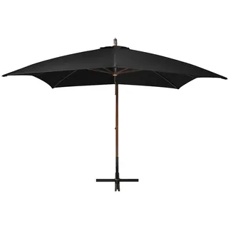 Maison Exclusive - Ampelschirm Mit Mast Schwarz 3x3 M Massivholz