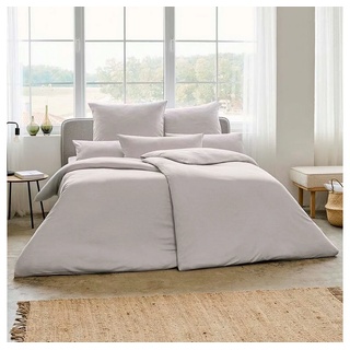 Bettwäsche Estella Mako Jersey Bettwäsche 135x200 Takoma uni Melange silber 6873-, Estella, Mako-Jersey, 2 teilig silberfarben