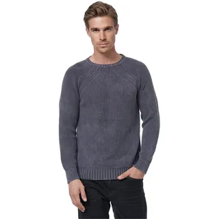 Strickpullover RUSTY NEAL, Herren, Gr. XXL, grau (anthrazit), 50% Polyacryl, 50% Baumwolle, unifarben, normal, Rundhals, Pullover Strickpullover, im einfarbigen Design