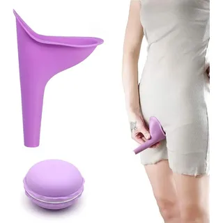 Urinella für Frauen, Wiederverwendbarer Pinkelhilfe für Frauen mit Lagerbox, Tragbares Frauenurinal, Urinella für Frauen Wandern Camping Zubehör für Unterwegs, Camping