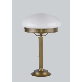 Jugendstil Tischleuchte aus echtem Messing Glas Tischlampe Berliner Messinglampe