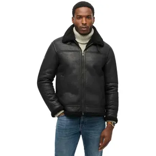 Superdry Aviator Lederjacke - Black - M