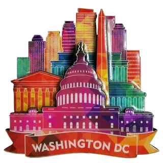 Washington D.C USA Kühlschrankmagnet, Reise-Souvenir, 3D-Kühlschrank-Dekoration, magnetischer Aufkleber, Basteln
