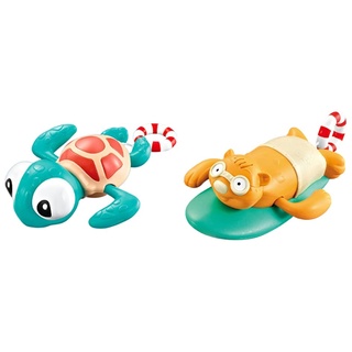 2 Stück Badewannenspielzeug, Wasserspielzeug Kinder Spielzeug, Schwimmende Badespielzeug Baby Bad Spielzeug Uhrwerk Schildkröte Für Kleinkinder Jungen Mädchen