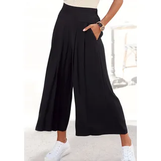 Culotte LASCANA Gr. 38, N-Gr, schwarz Damen Hosen Strandhosen weite sommerliche Stoffhose mit Taschen Bestseller