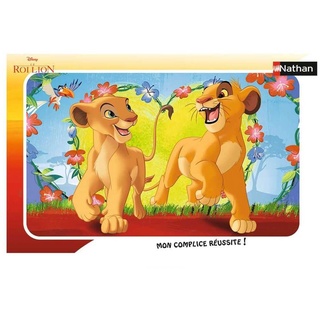 Nathan 4005556861835 15-teiliges Rahmenpuzzle – Simba und Nala/Disney König der Löwen Le ROI Lion Puzzle Kinder