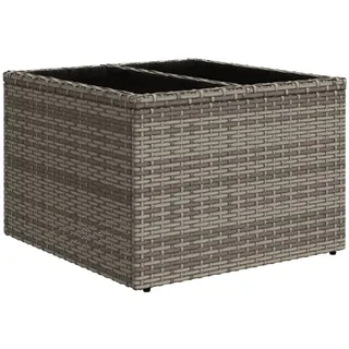 vidaXL Gartentisch mit Glasplatte 72,9 x 57,3 x 37 cm Grau