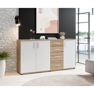 HBZ BC-Drift-2 160 x 84 x 35 cm Eiche rustica / Weiß