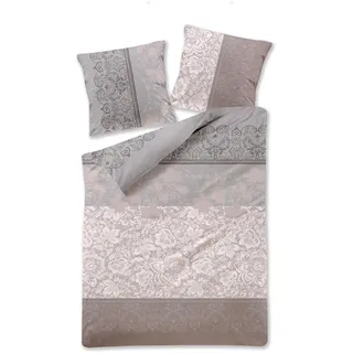 Traumschlaf Calina Floral 100% Baumwolle Braun 135 x 200 cm + 80 x 80 cm