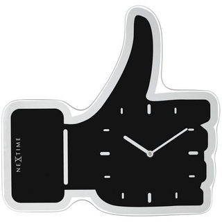 NEXTIME Wanduhr Wanduhr Designeruhr Uhr Modern Thumbs Up Liken Schwarz 40x41cm schwarz