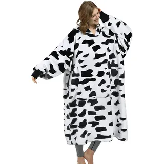 Catalonia Classy Extra Lang Fleece Hoodie Decke mit Ärmeln Deckenpulli, Übergroße Kuschelpulli Decke Warme Geschenke für Damen Herren, Weiche Ärmeldecke Tragbare Decke zum Anziehen, Dalmatiner - Adult-Extra Long