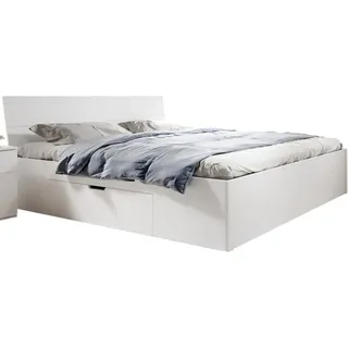 Lomadox - Doppelbett mit Schubkästen Liegefläche 160x200 cm BIRMINGHAM-83 in weiß, b/h/t: ca. 166/92/218 cm