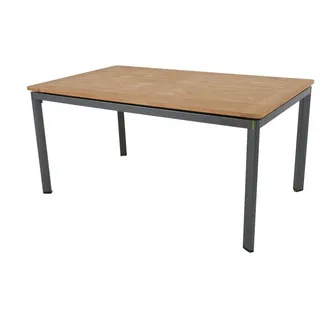 MWH Das Original Alutapo Gartentisch 160 x 95 x 74 cm eisengrau/natur
