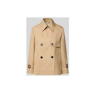 Cropped Trenchcoat aus Baumwoll-Mix, Beige, 34