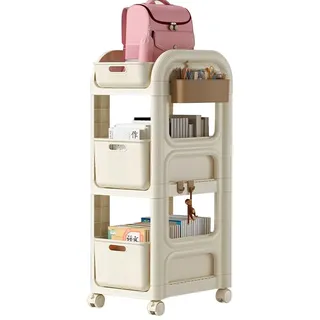 Buch-Organizer mit Rollwagen, Aufbewahrungswagen für Küche, Bad, Wäsche und Büro – schmales ausziehbares Design