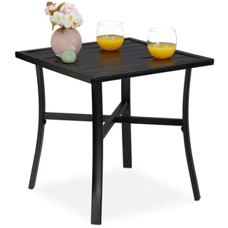 Relaxdays Gartentisch 52,5 x 51,5 x 46 cm schwarz