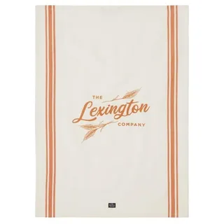 Lexington Organic Cotton Kitchen Towel, White/Pumpkin, 50x70