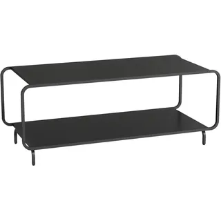 [en.casa] Couchtisch Færder Wohnzimmertisch 115 x 50 x 45 cm mit 1 Ablage rechteckig Stahl Schwarz