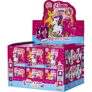 Simba 105953583 - Lissy Pony Dreams, Pferde zum Sammeln, 16-fach sortiert, es wird nur ein Artikel geliefert, mit Traumbett, Sammelfigur 5cm, ab 3 Jahren, Einzelpack
