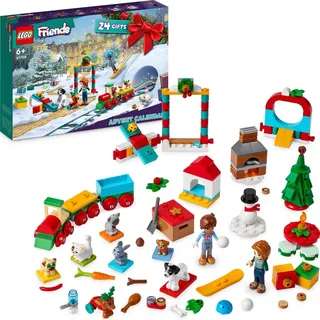 LEGO 41758 Friends Adventskalender 2023, Weihnachtskalender mit 24 Geschenken, darunter 8 Tier-Figuren, 2 Mini-Puppen und festliches Spielzeug, Adv... - Bronze