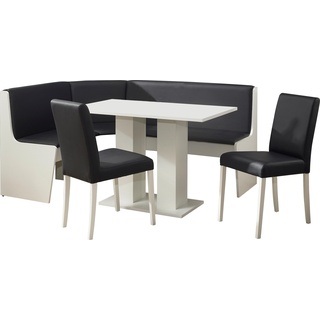 Eckbankgruppe SCHÖSSWENDER "Sylt" Sitzmöbel-Sets Gr. Kunstleder, Eckbank mit Truhe, weiß (holzwerkstoff mit farbe weiß, lotos 7006 schwarz, weiß) Eckbankgruppen Eckbank ist umstellbar, Truhe