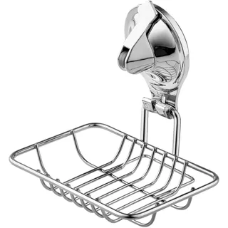 KADAX Seifenhalter mit Saugnapf, Seifenkorb aus Edelstahl, Seifenschale für Badezimmer, Dusche, Badewanne, Waschbecken, Schwamm, Seifenhalterung, Wandmontage, ohne Bohren